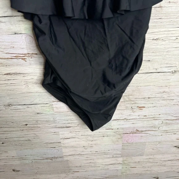 Pink blush maternity swim black size large ruffle - Picture 2 of 10